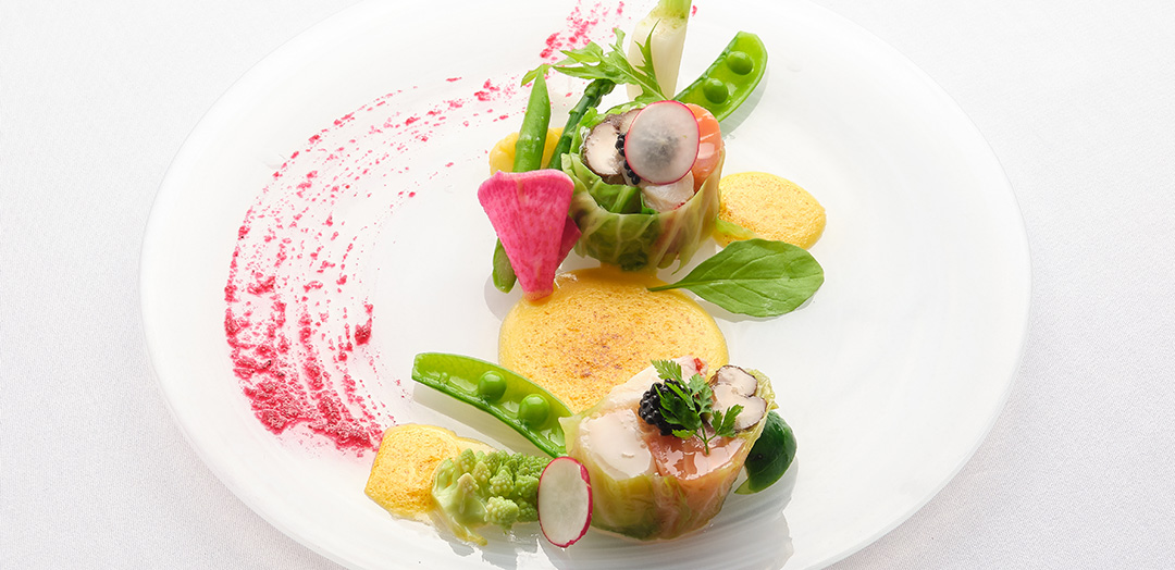 魚介類のロンダン仕立て 菜園風